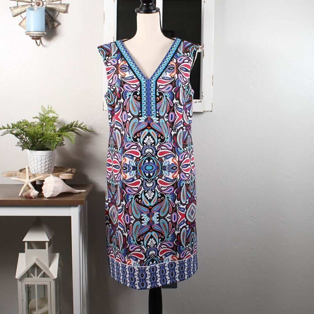 London Times Paisley Print Sheath Sundress - NWT - Size 12